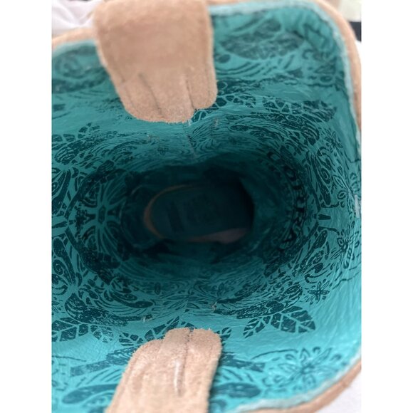 Corral Womens Tan Suede Embroidered Western Cowboy Boots  Size 8.5 - Picture 7 of 11